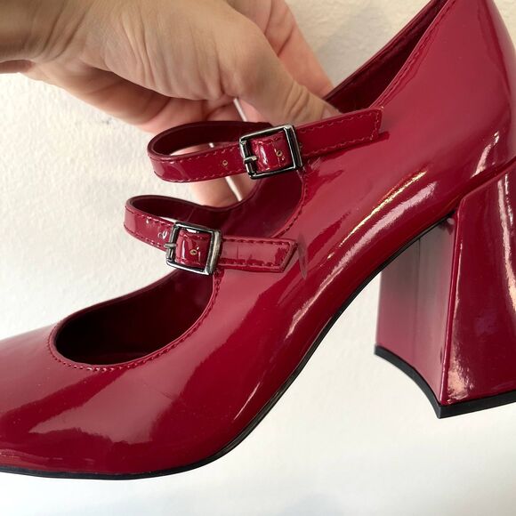 Marc Fisher Red Chunky Heel Pumps 7.5 - Picture 4 of 7